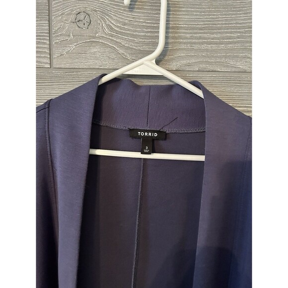 Torrid Crown Blue Studio Cupro Open Front Cardigan Plus Size 3 - Picture 3 of 9